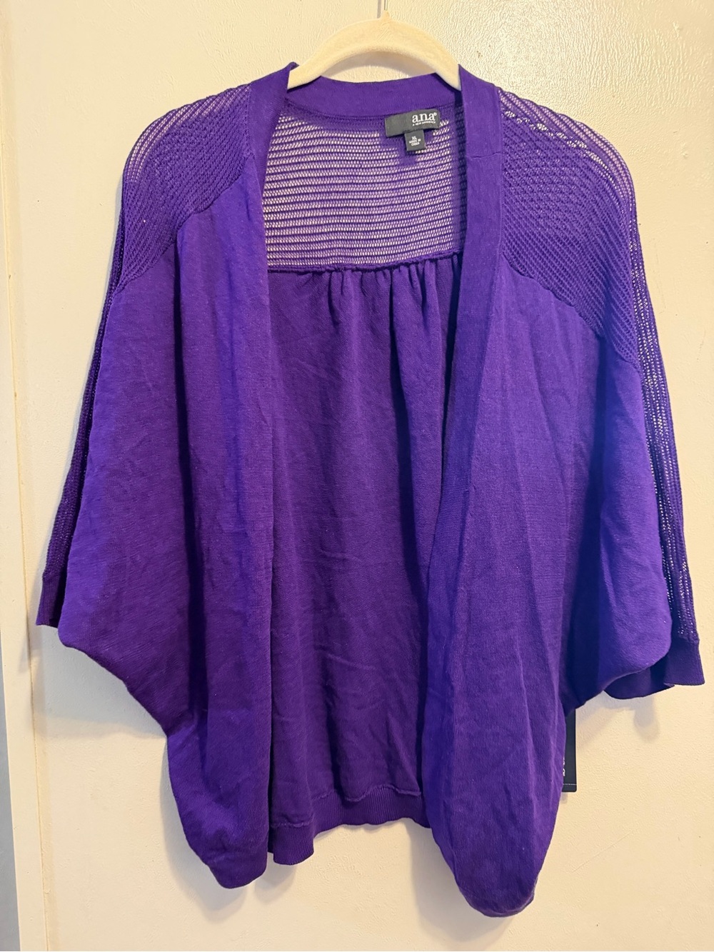 a.n.a Vibrant Purple Open-Front Knit Cardigan